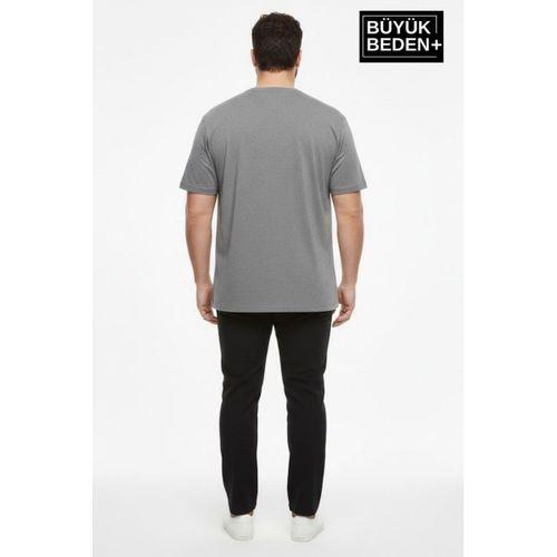 Erkek Büyük Beden Capri Island Baskılı 3xl-6xl Bisiklet Yaka Tshırt SPR26BTS510-14