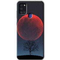 Potkal Hediye Fabrikası Samsung Galaxy A21s Kılıf HD Desen Baskılı Arka Kapak - Kanlı Ay