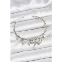 Yusufçuk Charmlı Gümüş Renk Pirinç Kadın Bileklik