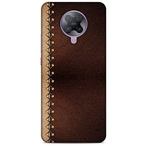Xiaomi Poco F2 Pro Kılıf Patchwork (21) Koruyucu Kapak Kahve Gold