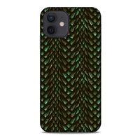 Apple iPhone 12 Kılıf Dragons (3) Kapak Ejderha Cilt Yeşil