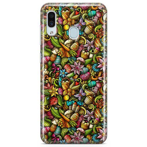 Samsung Galaxy A40 Kılıf Happy Doodle Arka Kapak Koruma Desenli Full Koruyucu