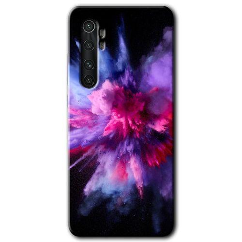 Potkal Hediye Fabrikası Xiaomi Mi Note 10 Lite Kılıf HD Desen Baskılı Arka Kapak - Color Splash Purple