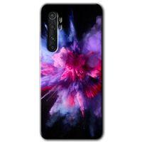 Potkal Hediye Fabrikası Xiaomi Mi Note 10 Lite Kılıf HD Desen Baskılı Arka Kapak - Color Splash Purple