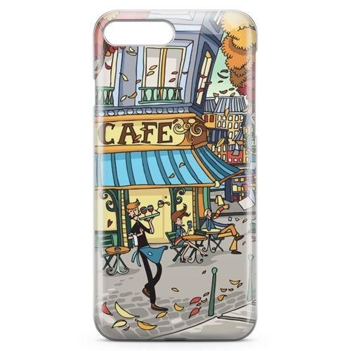Apple iPhone 8 Plus Kılıf Paris Kafe Arka Kapak Koruma Desenli Full Koruyucu