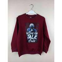 Bluence Erkek Garson Baskılı Bordo Pamuklu Sweatshirt