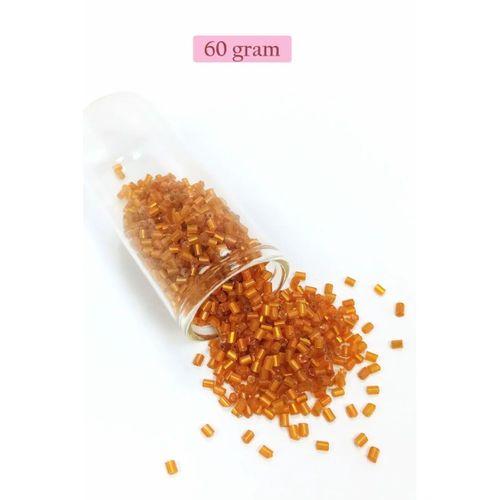 Kesme Cam Boncuk 2mm - 60 Gram - Şeffaf Koyu Turuncu - BNC375