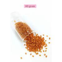 Kesme Cam Boncuk 2mm - 60 Gram - Şeffaf Koyu Turuncu - BNC375