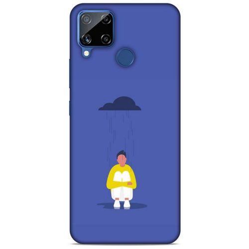 Oppo Realme C15 Kılıf Depresyon (21) Koruyucu Kapak Kahve Gold