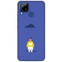 Oppo Realme C15 Kılıf Depresyon (21) Koruyucu Kapak Kahve Gold