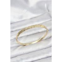 Pirinç Gold Renk Zirkon Taşlı Model Kadın Kelepçe Bileklik