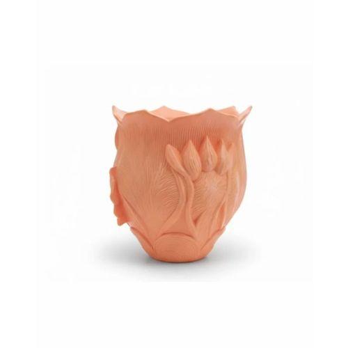 Turuncu Floral Tasarımlı 3d Vazo Şık Ev Dekorasyon Aksesuarı