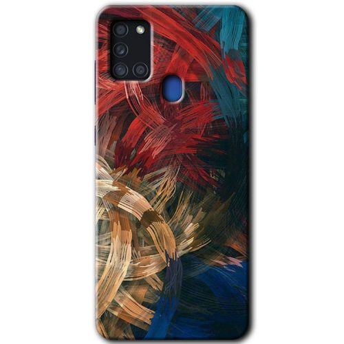 Galaxy A21s Kılıf HD Desen Baskılı Arka Kapak - Karma Boyalar + Kırılmaz Cam
