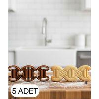 5Li DNA Sarmalı Figürlü Kurabiye Kalıbı  Hamur Kesici Şeker ve Oyun Hamuru İçin Tek Parça Kalıp