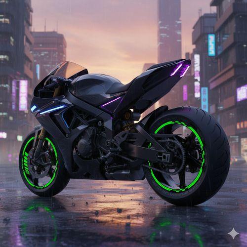 Çınar Extreme PRO Serisi Floresan Neon Yeşil Motor Jant Sticker Seti | 16"-17"-18" İç-Dış Jant Şerit Takımı | Suya ve Güneşe Dayanıklı