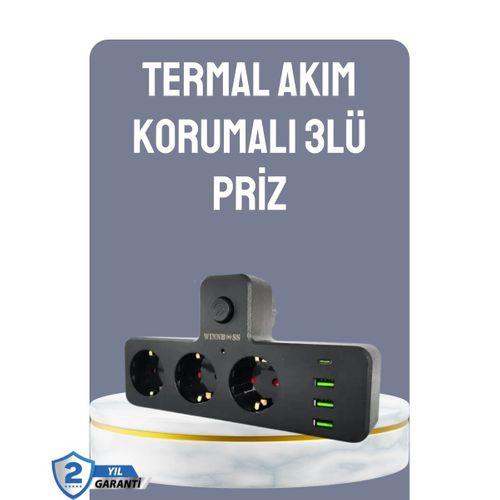 Anahtarlı Çoklu Priz 3 Usb 1 Type-c Hızlı Şarj Destekli