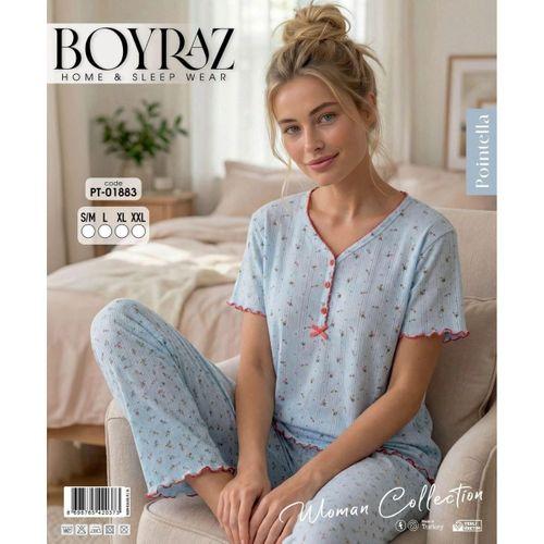 Boyraz Pt-01883 Kadın Pointella Kısa Kol Pijama Takımı