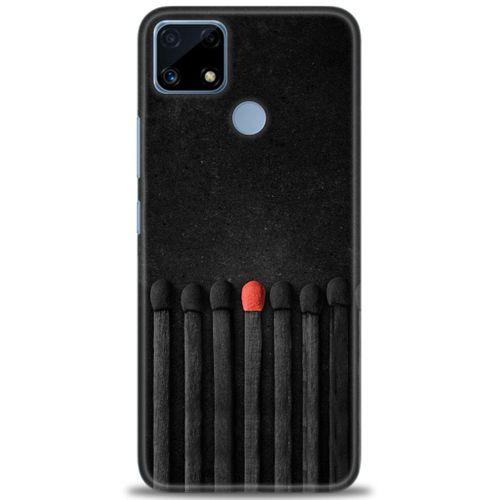 Realme C25s Kılıf HD Baskılı Kılıf - Kibrit Çöpleri + Tam Ekran Koruyucu
