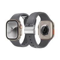 Apple Watch 7 41mm Amazingthing Titan Swift Deri Dokulu Silikon Kordon