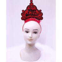 Happy Birthday Neon Kırmızı Doğum Günü Tacı