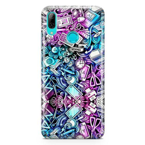 Huawei P Smart 2019 Kılıf Bankacı Doodle Arka Kapak Koruma Desenli Full Koruyucu