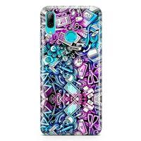 Huawei P Smart 2019 Kılıf Bankacı Doodle Arka Kapak Koruma Desenli Full Koruyucu