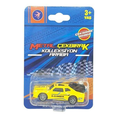 Çek Bırak Metal Küçük Arabalar 8 cm - SH40031 - Sarı