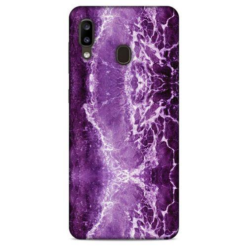 Mermer Desenli (18) Tema Telefon Kılıfları Mor Samsung Galaxy A20 Kılıf