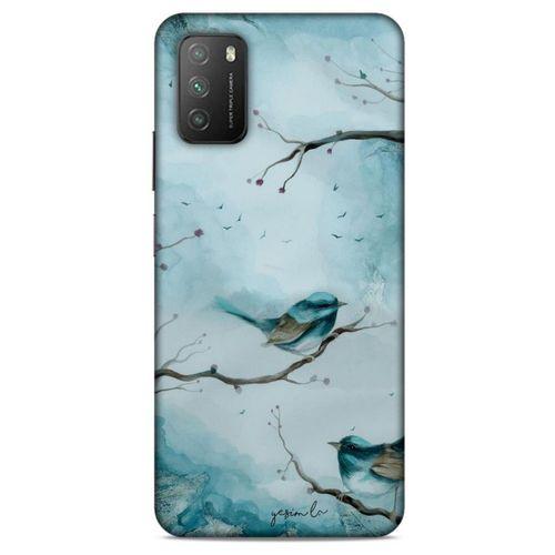 Lopard Xiaomi Poco M3 Uyumlu Kılıf Y.Liva-2020 Seri Mavi Kuş Hybrid Kılıf