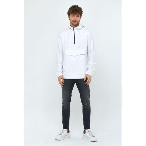 Erkek Kapşonlu Regular Fit Yarım Ferm.Kargo Cepli İnce Sweatshirt SPR22SW171