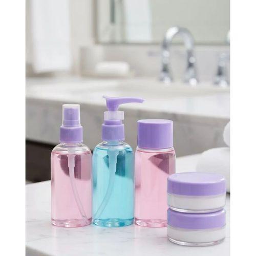 Taşınabilir 5’li Seyahat Banyo Seti Şeffaf Kozmetik Kapları