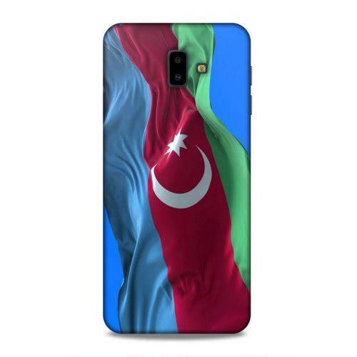 Samsung Galaxy J6 Plus Uyumlu Kılıf Azarbaijan (6) Silikon Kılıf Dalgalanan Bayrak