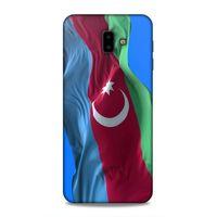 Samsung Galaxy J6 Plus Uyumlu Kılıf Azarbaijan (6) Silikon Kılıf Dalgalanan Bayrak