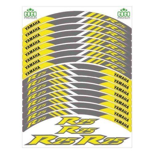 YAMAHA Yamaha Reflektör Sarı Baskı R25 Uyumlu 1 Set Jant Şeridi