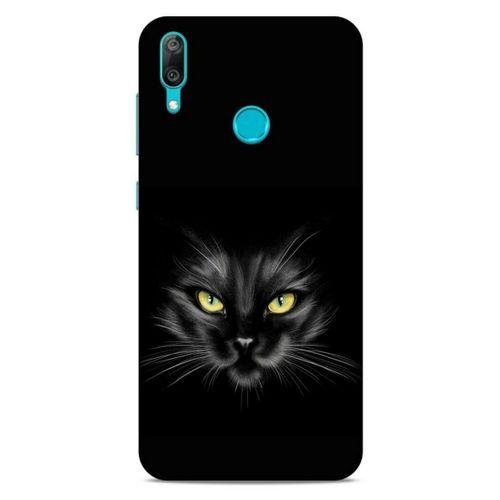 Lopard Huawei Y7 2019 Uyumlu Kılıf Kediler (45) Liquid Air Kılıf Sarı Asalet