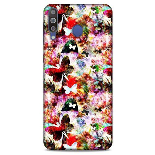 Samsung Galaxy M30 Kılıf Kelebek Etkisi (16) Kalın Kılıf Yeşil Mavi