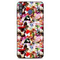 Samsung Galaxy M30 Kılıf Kelebek Etkisi (16) Kalın Kılıf Yeşil Mavi