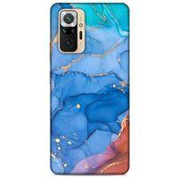 Xiaomi Redmi Note 10 Pro Uyumlu Kılıf Mavi Delisi (10) Full Koruma Kılıfı Mermer