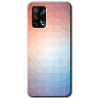BeRa Aksesuar Oppo A54 Kılıf Baskılı Kapak - Polygon Graident 3 +Tam Kaplayan Mat Seramik