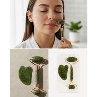 Doğal Yeşim Taşı Yüz Masaj Roller Ve Gua Sha Seti 2 Parça