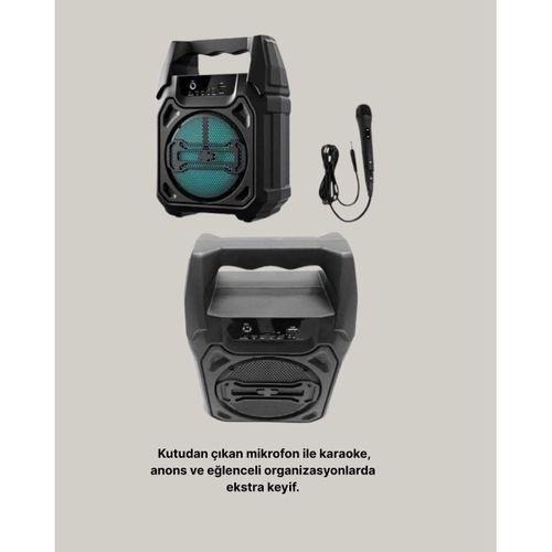 15w Güçlü Ses Çıkışlı Bluetooth Hoparlör Fm Radyo Ve Mikrofon Destekli