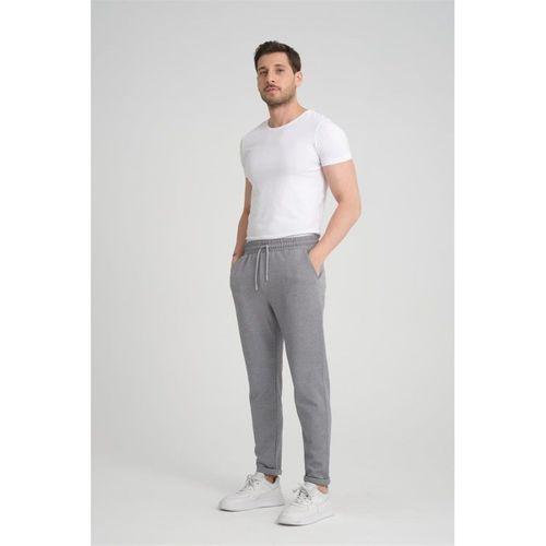 Premium Oxford Örme Regular Fit  Duble Paça Erkek Pantolon- Gri
