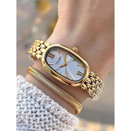 Tom Jones Çelik Kordon Kararma Renk Atma Yapmaz 3 Atm Suya Dayanıklı Kadın Kol Saati BTJ.YN10035.2