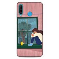 Huawei P30 Lite Kılıf Depresyon (18) Telefon Kılıfları Pembe Yeşil