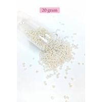 Dökme Cam Kum Boncuk (11/0) 2 mm - 20 Gram - Parlak Beyaz - BNC030