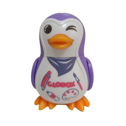 GLOBOX KALEMTRAŞ+SİLGİ (PENGUEN) ( Mor )