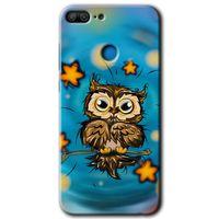 Honor 9 Lite HD Baskılı Kılıf + 9D Tam Ekran Koruyucu - Owl Bird Stars