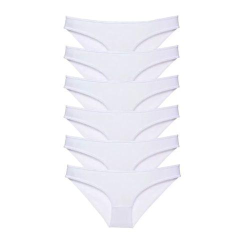 6 Adet Süper Eko Set Likralı Kadın Slip Külot Beyaz
