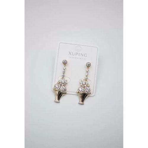 Çiçek Buketi Küpe - Altın