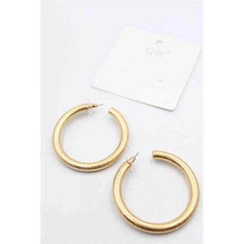 Mat Halka Küpe 5 cm - Altın